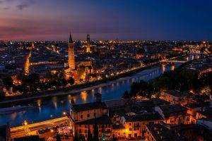 city, Verona, River, Italy
