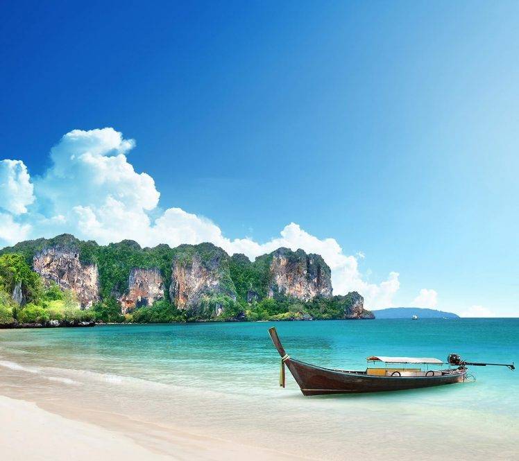 nature, Sea, Beach, Boat HD Wallpaper Desktop Background