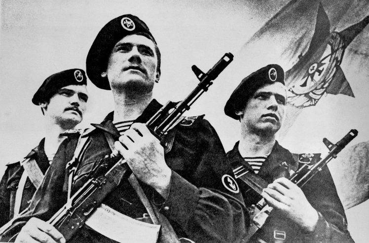 soldier, Navy, Russian Navy, AK 74, Soviet Union, Red Banner HD Wallpaper Desktop Background