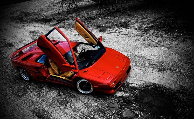 car, Red Cars, Vehicle, Diablo, Lamborghini Diablo HD Wallpaper Desktop Background