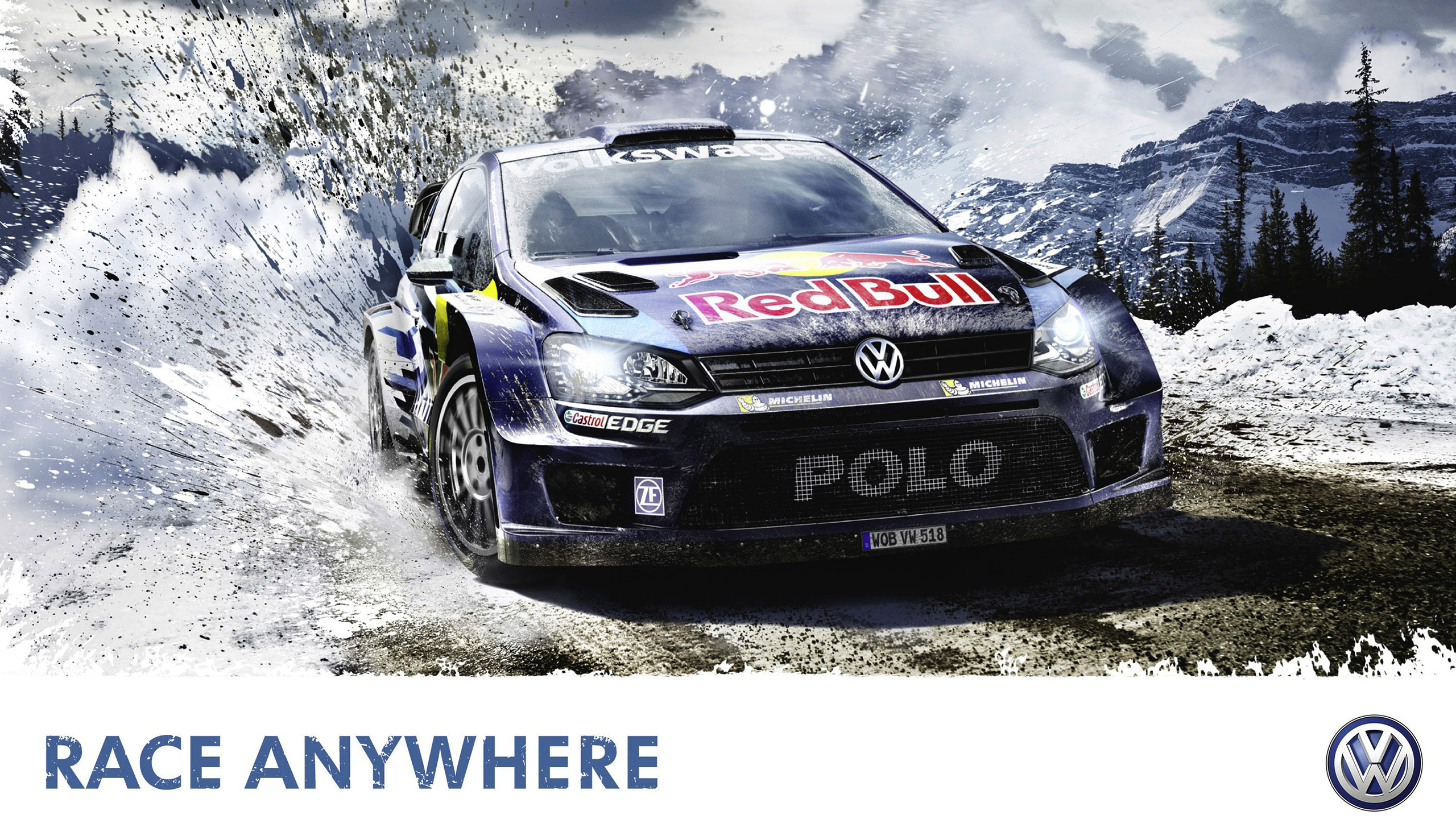 Volkswagen Polo, Rally Cars, Wrc, VW Polo WRC, Snow, Mud, Video Games, IOS, Car, Vehicle, Red Bull Wallpaper