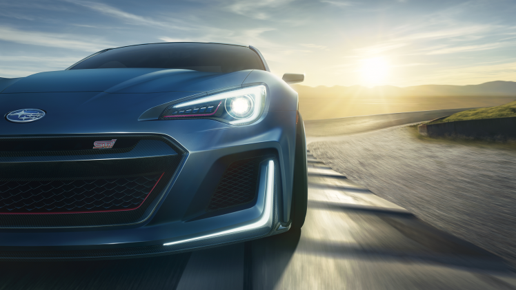 Subaru BRZ STI, Race Tracks, Car, Vehicle, Evening, Closeup, Motion Blur, Concept Cars HD Wallpaper Desktop Background