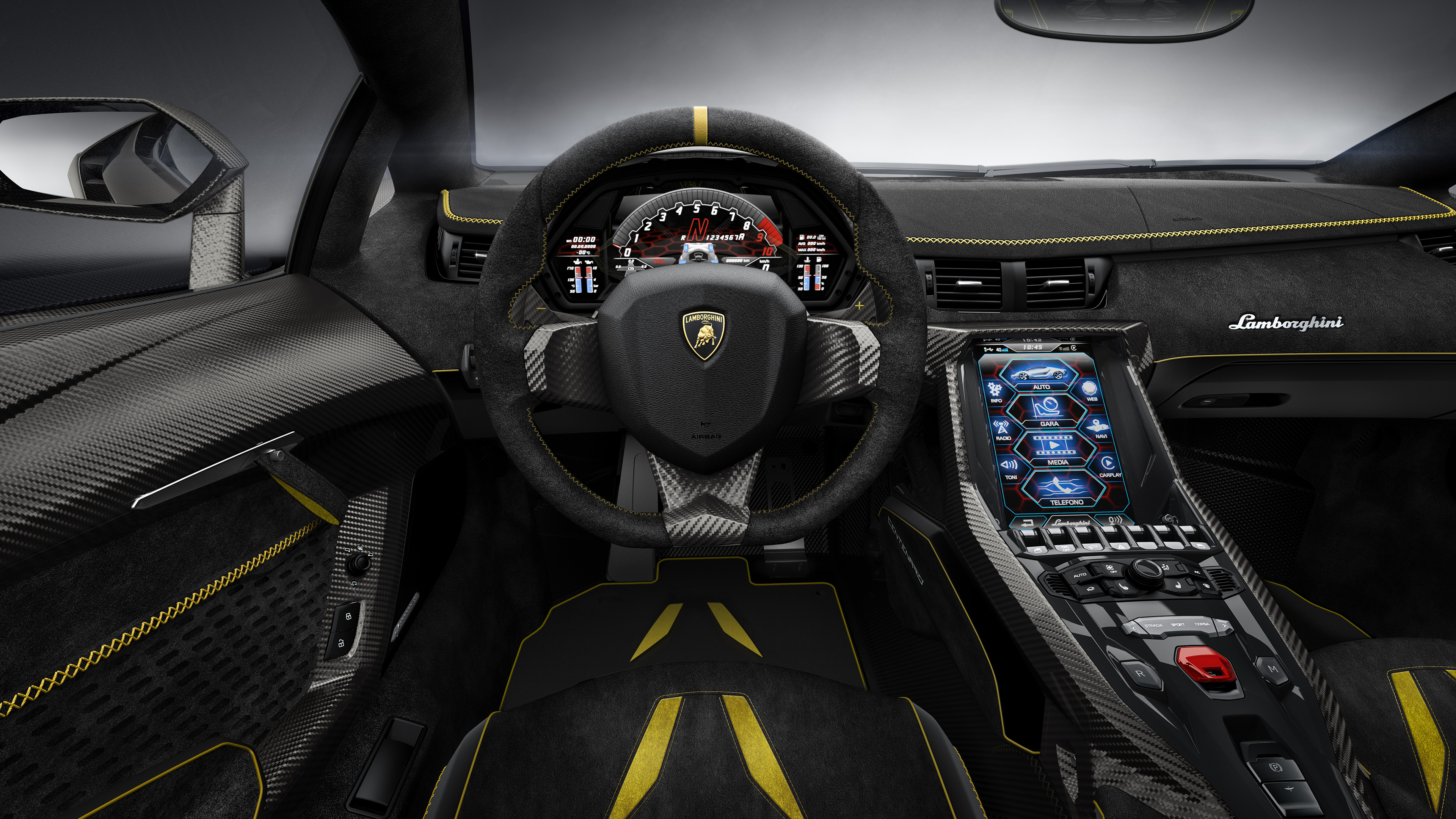 luxury, Lamborghini Centenario LP770 4, Car, Vehicle, Super Car, Car Interior, Dashboards, Steering Wheel Wallpaper