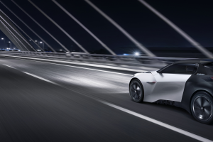 Peugeot Fractal, Concept Cars, Car, Vehicle, Electric Car, Bridge, Road, Motion Blur, Night, Lights