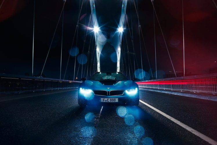 vehicle, Car, Bridge, Rain, BMW, BMW I8 HD Wallpaper Desktop Background