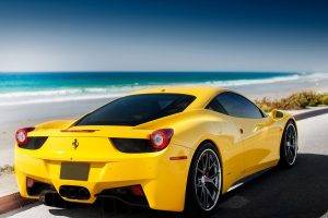 car, Ferrari 458, Beach