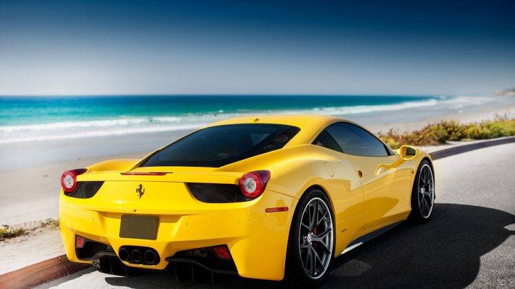 car, Ferrari 458, Beach HD Wallpaper Desktop Background