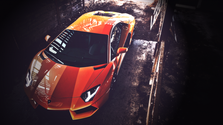 Lamborghini, Car, Vehicle, Digital Art, Orange HD Wallpaper Desktop Background