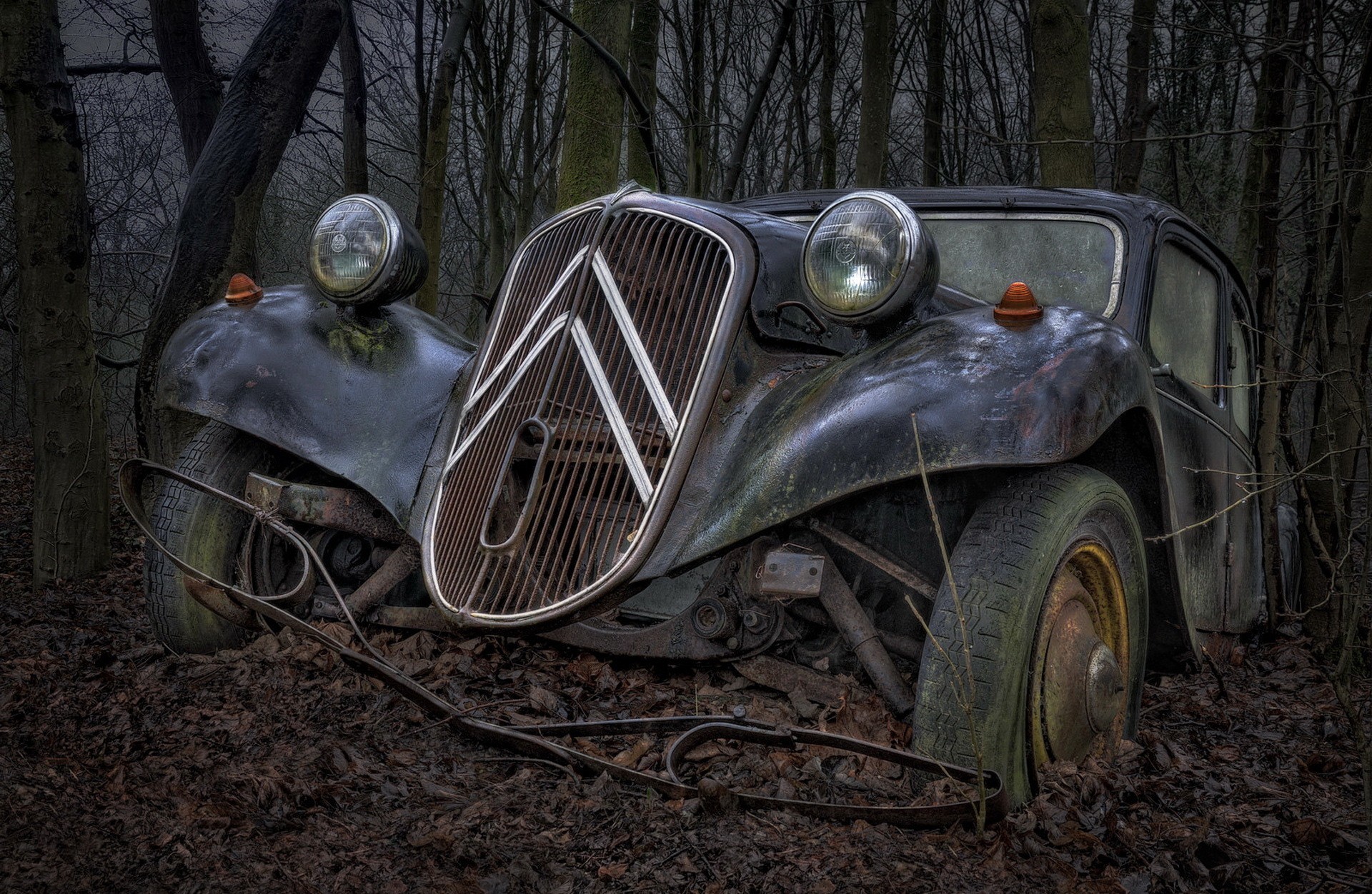 vehicle, Car, Wreck, French Cars, Citroën, Traction Avant Wallpaper