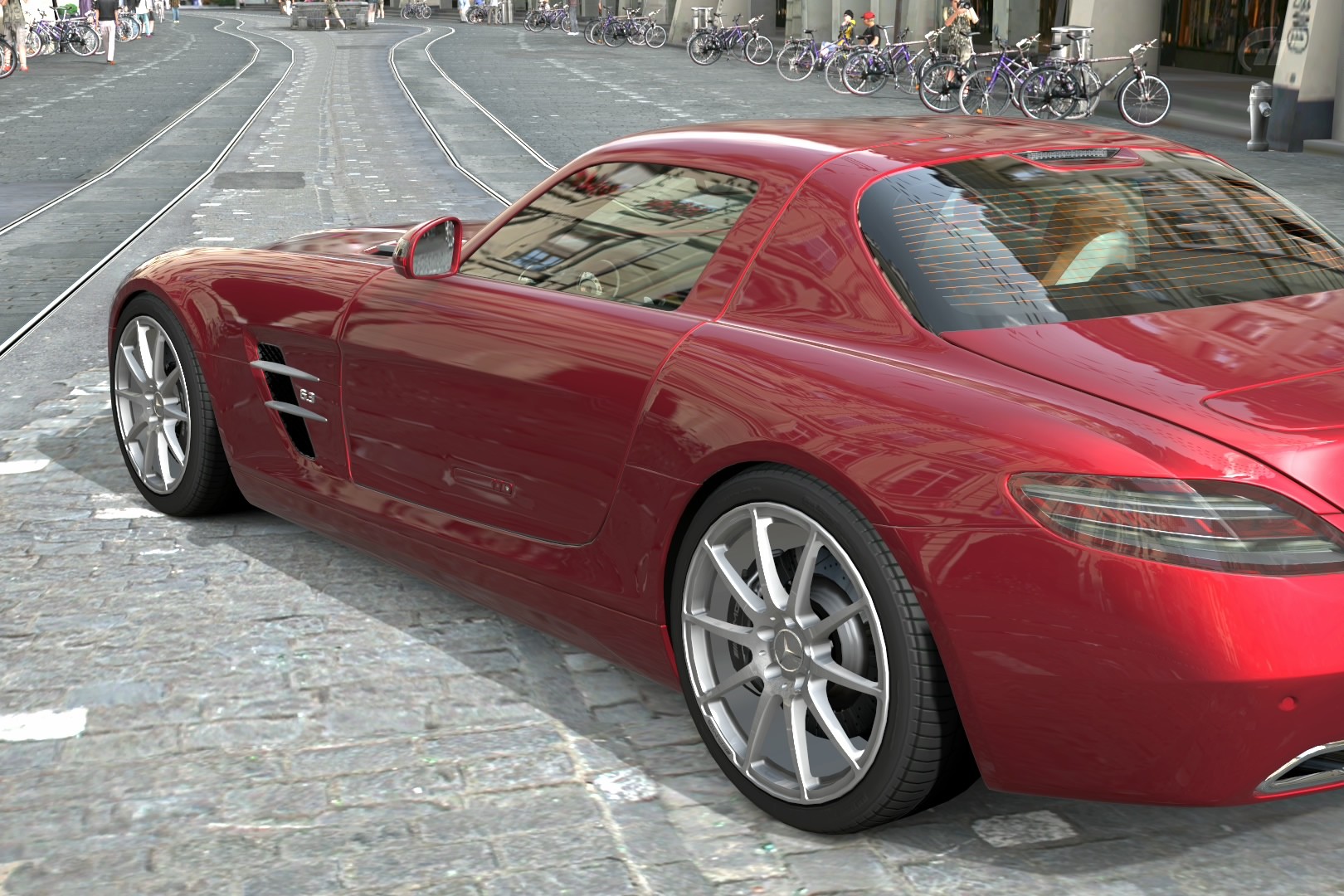 car, Gran Turismo 5, Vehicle, Street, Mercedes Benz SLS AMG, Video Games Wallpaper