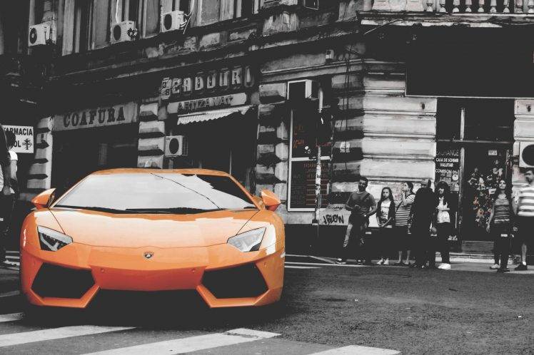 vehicle, Car, Orange Cars, Lamborghini HD Wallpaper Desktop Background