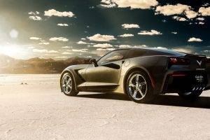 Chevrolet Corvette Stingray, Car, Vehicle, Desert, Clouds