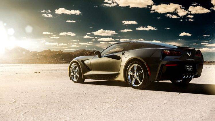 Chevrolet Corvette Stingray, Car, Vehicle, Desert, Clouds HD Wallpaper Desktop Background