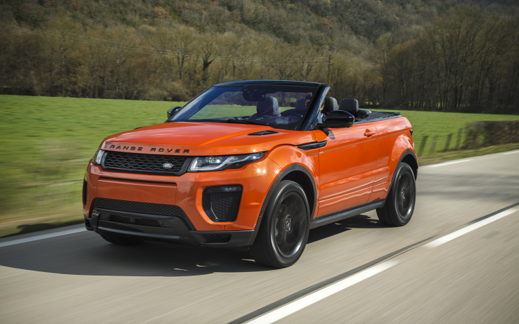 Range Rover Evoque, Convertible, Car, Vehicle, Road, Motion Blur HD Wallpaper Desktop Background
