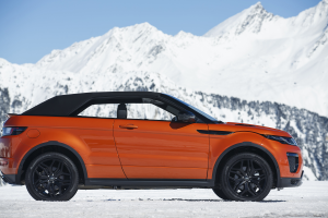 Range Rover Evoque, Convertible, Car, Vehicle, Snow, Mountains