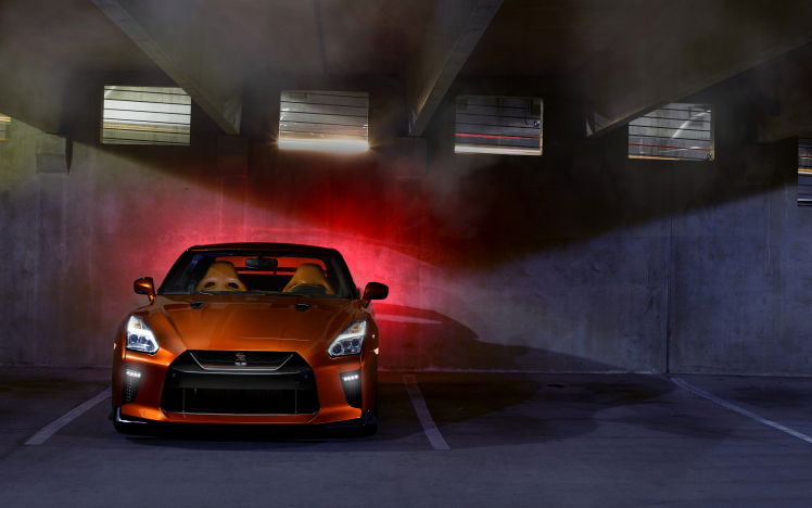 Nissan GT R R35, Nissan GTR, Car, Vehicle, Parking Lot, Super Car HD Wallpaper Desktop Background