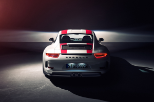 Porsche 911R, Car, Vehicle, Spotlights, Simple Background