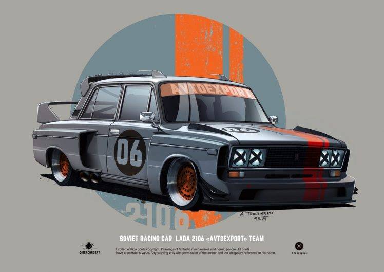 artwork, Car, LADA 2106, Russian Cars, Tuning HD Wallpaper Desktop Background