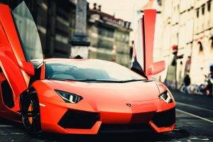 orange, Glass, Car, Lamborghini