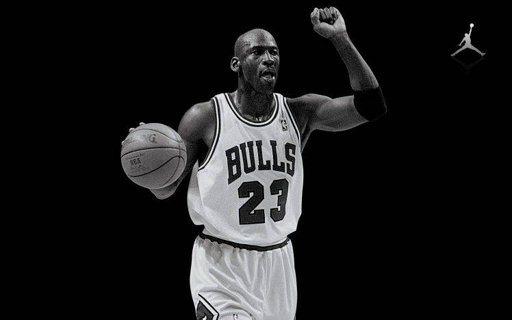 monochrome, Michael Jordan, Basketball HD Wallpaper Desktop Background