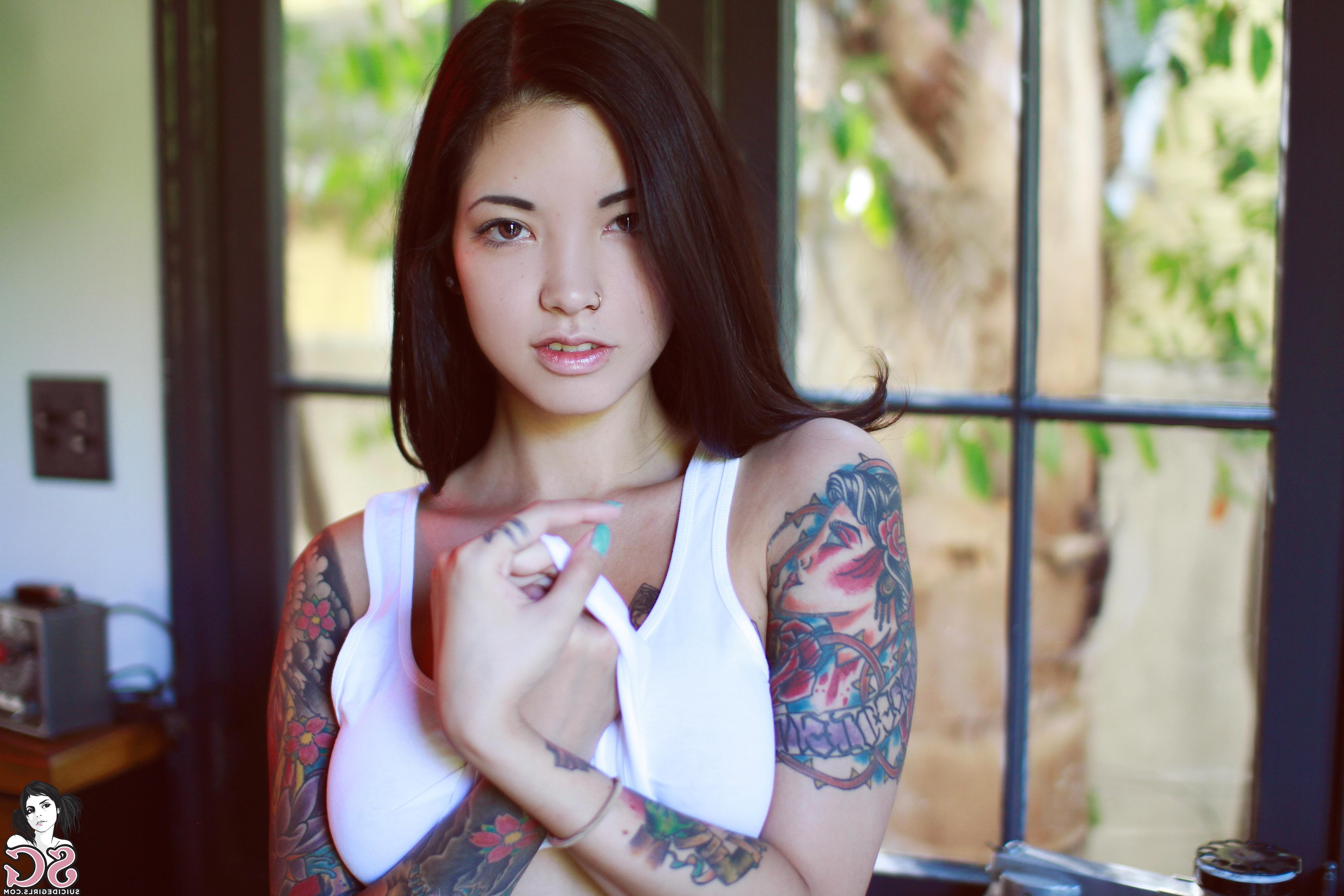 Suicide Girls, Tattoo, Nose Rings, Myca Suicide Wallpaper
