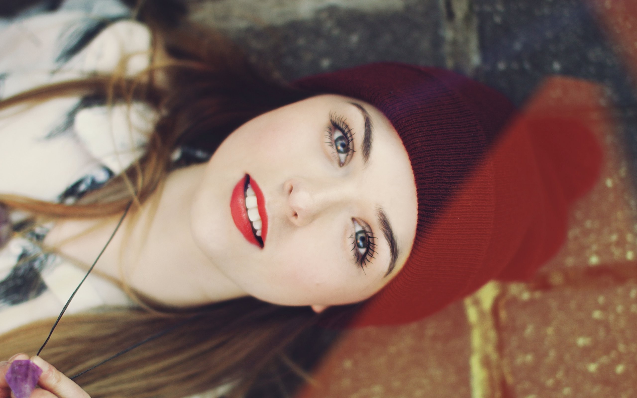 women, Brunette, Face Wallpaper