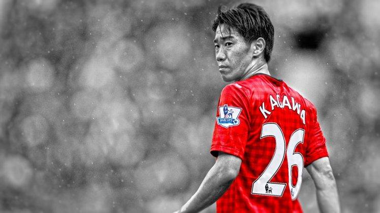 Manchester United, Shinji Kagawa, Japan, Selective Coloring, Footballers HD Wallpaper Desktop Background