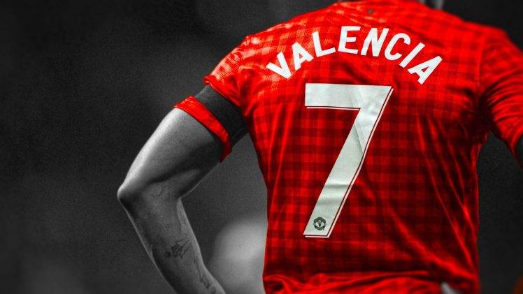 Manchester United, Antonio Valencia, Men, Selective Coloring HD Wallpaper Desktop Background