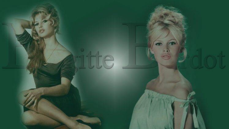 Brigitte Bardot, Photo Manipulation, Green HD Wallpaper Desktop Background