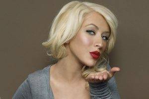 Christina Aguilera, Red Lipstick, Blonde