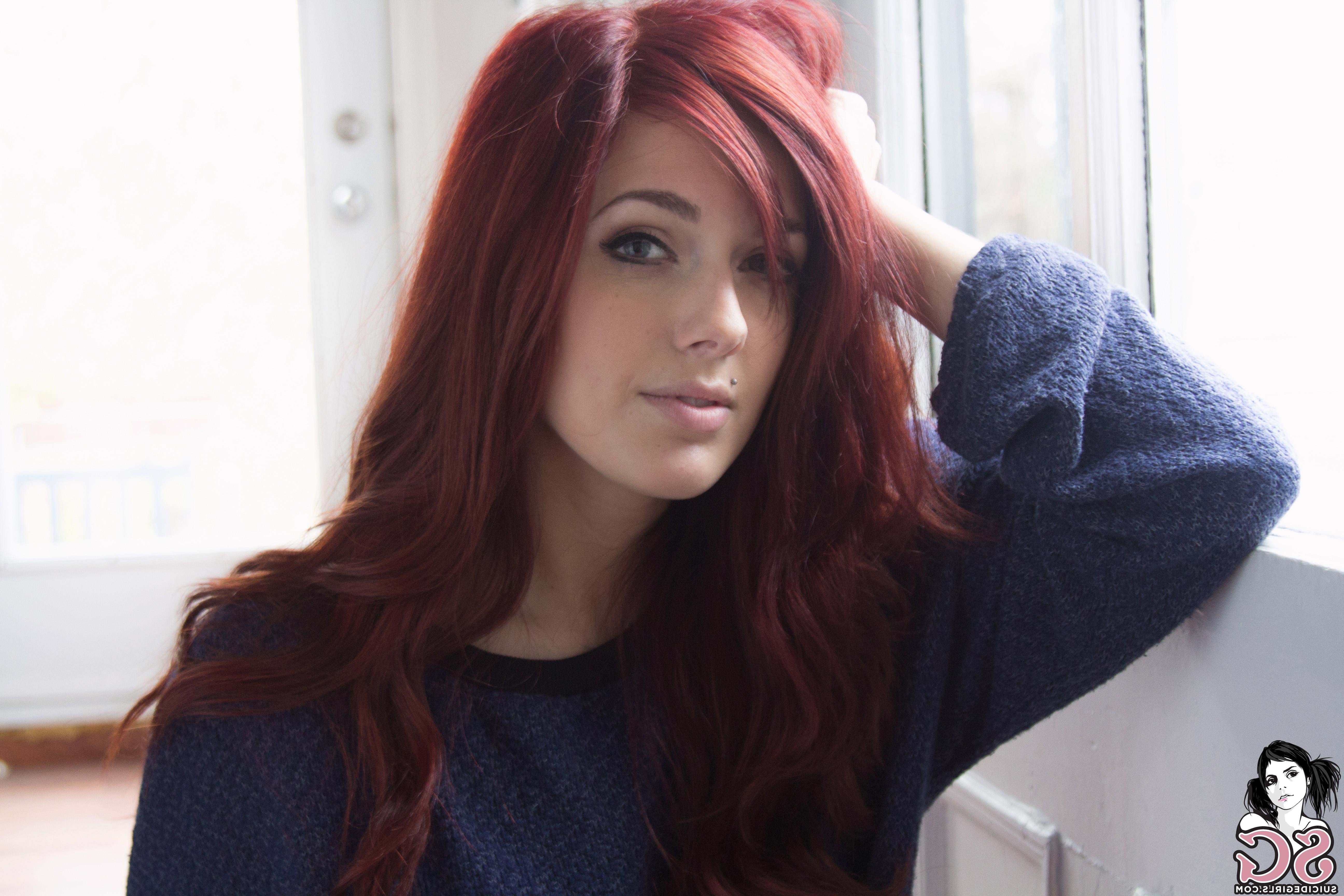 Suicide Girls, Velour Suicide, Redhead, Long Hair, Piercing Wallpaper