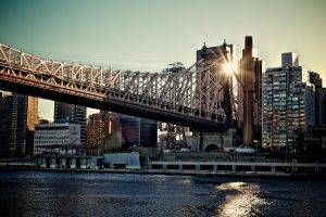 cityscape, City, Bridge, Building, River, Sunlight