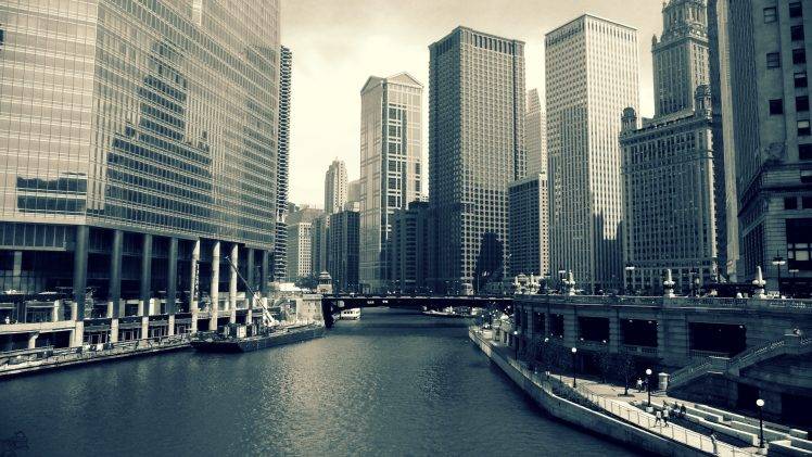 building, Urban, City, River, Chicago HD Wallpaper Desktop Background