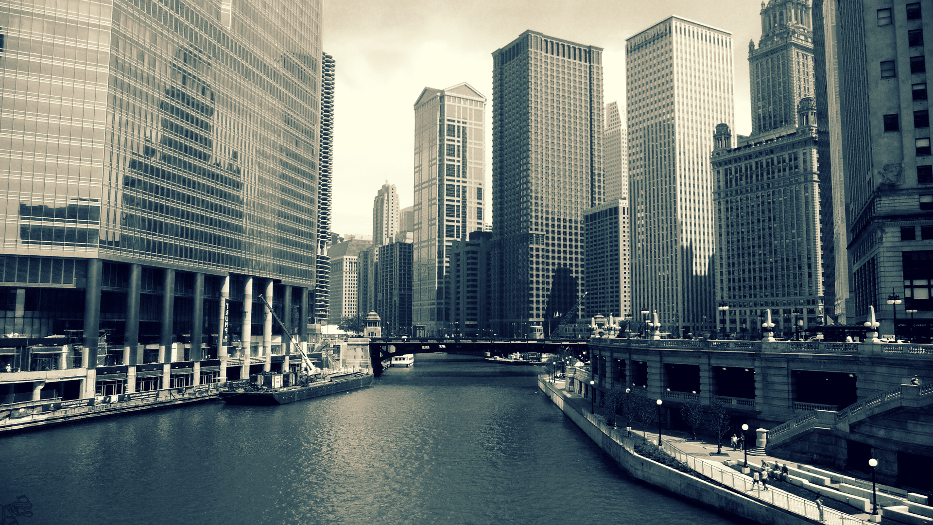 building, Urban, City, River, Chicago Wallpaper