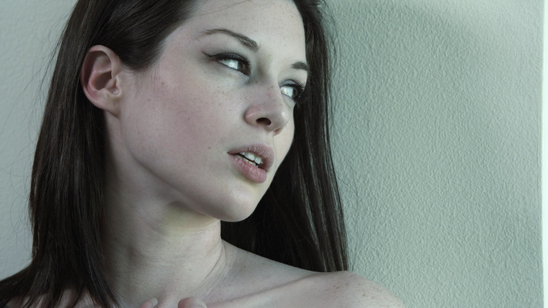 Stoya Brunette Brown Eyes Simple Background Lookin