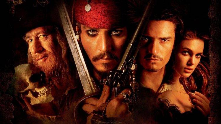 movies, Pirates Of The Caribbean: The Curse Of The Black Pearl, Keira Knightley, Johnny Depp, Orlando Bloom HD Wallpaper Desktop Background