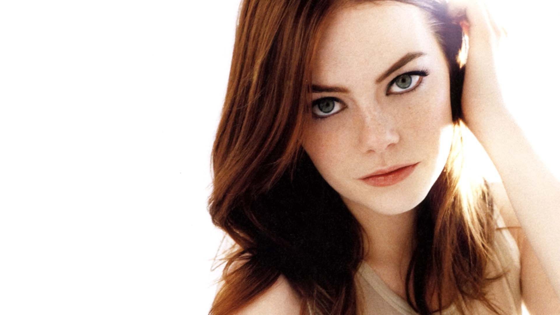 Emma Stone Women Face Redhead Green Eyes Freckles Wallpapers Hd