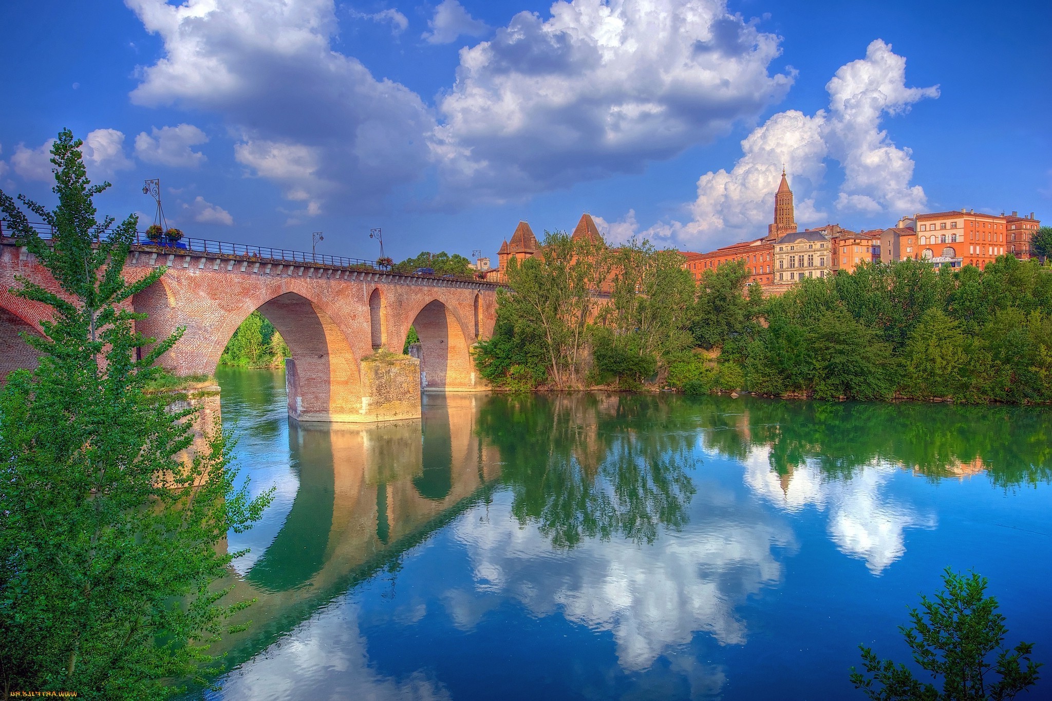 bridge, Building, River Wallpaper