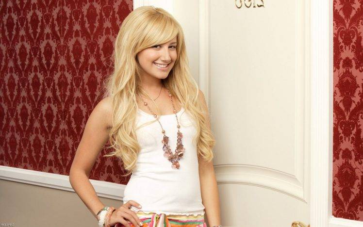 blonde, Smiling, Ashley Tisdale HD Wallpaper Desktop Background