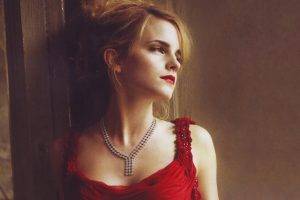 blonde, Red Dress, Actress, Emma Watson, Women