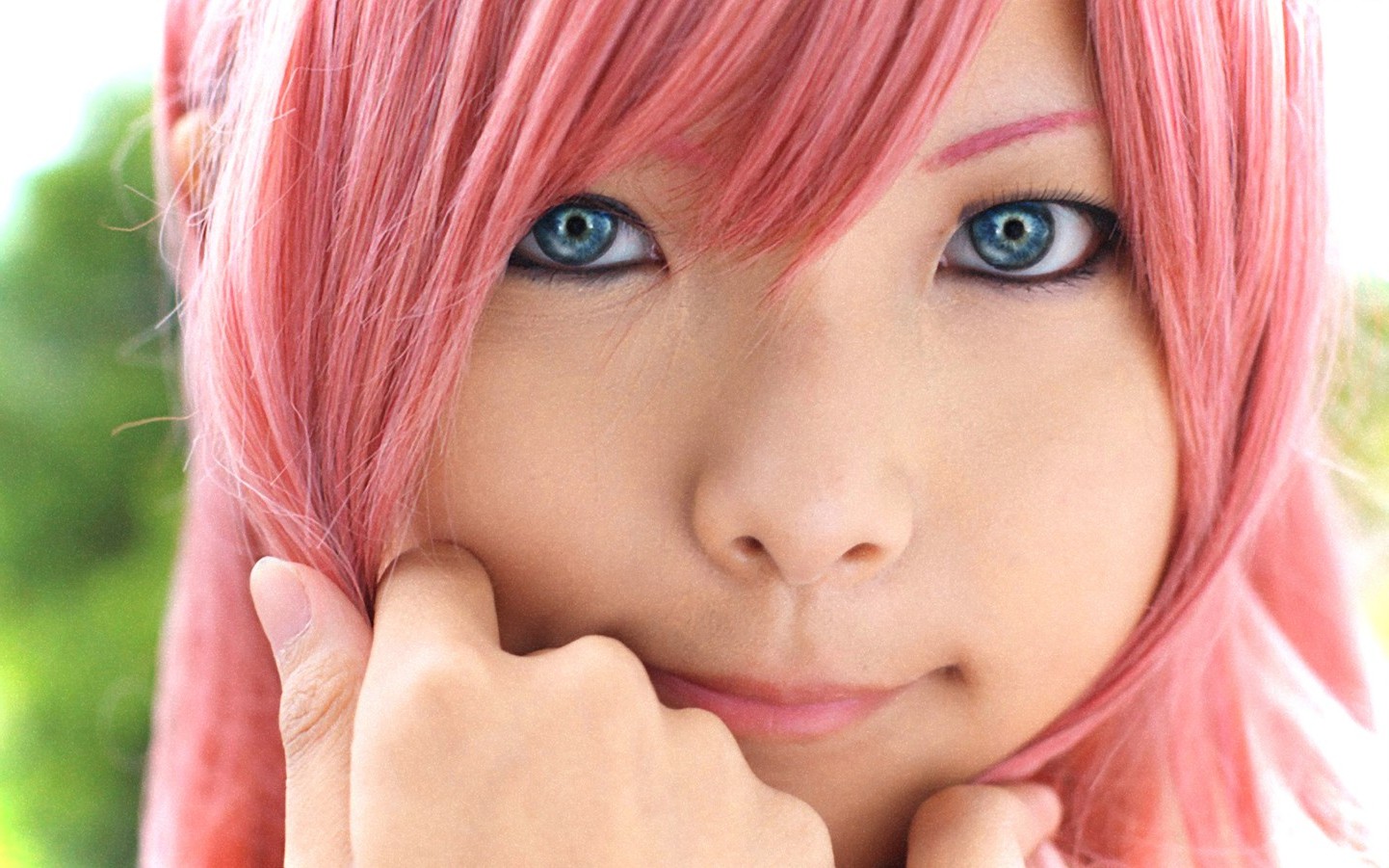 2. Pastel Pink Hair with Blue Eyes - wide 2
