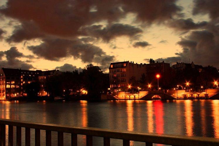 cityscape, City, Night, Lights, River, Water HD Wallpaper Desktop Background