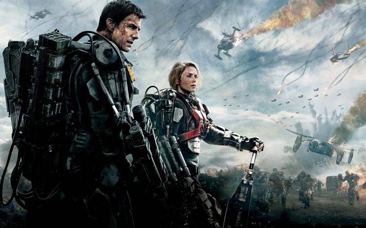 Emily Blunt, Tom Cruise, Edge Of Tomorrow, Movies, Futuristic, Science Fiction HD Wallpaper Desktop Background