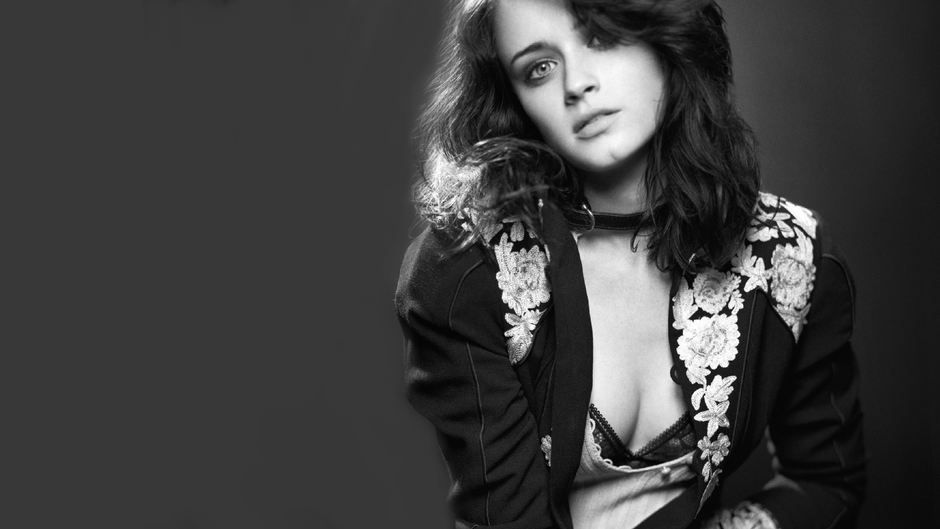 Alexis Bledel, Monochrome, Women Wallpaper