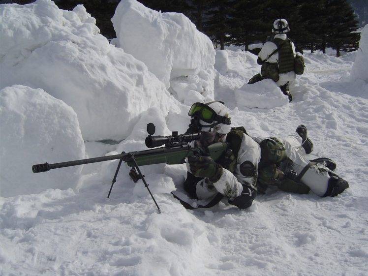 SV 98, Sniper Rifle, Soldier, Gun, Weapon, Snow HD Wallpaper Desktop Background