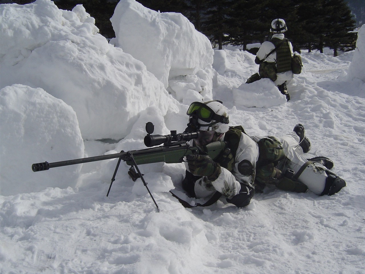 SV 98, Sniper Rifle, Soldier, Gun, Weapon, Snow Wallpaper