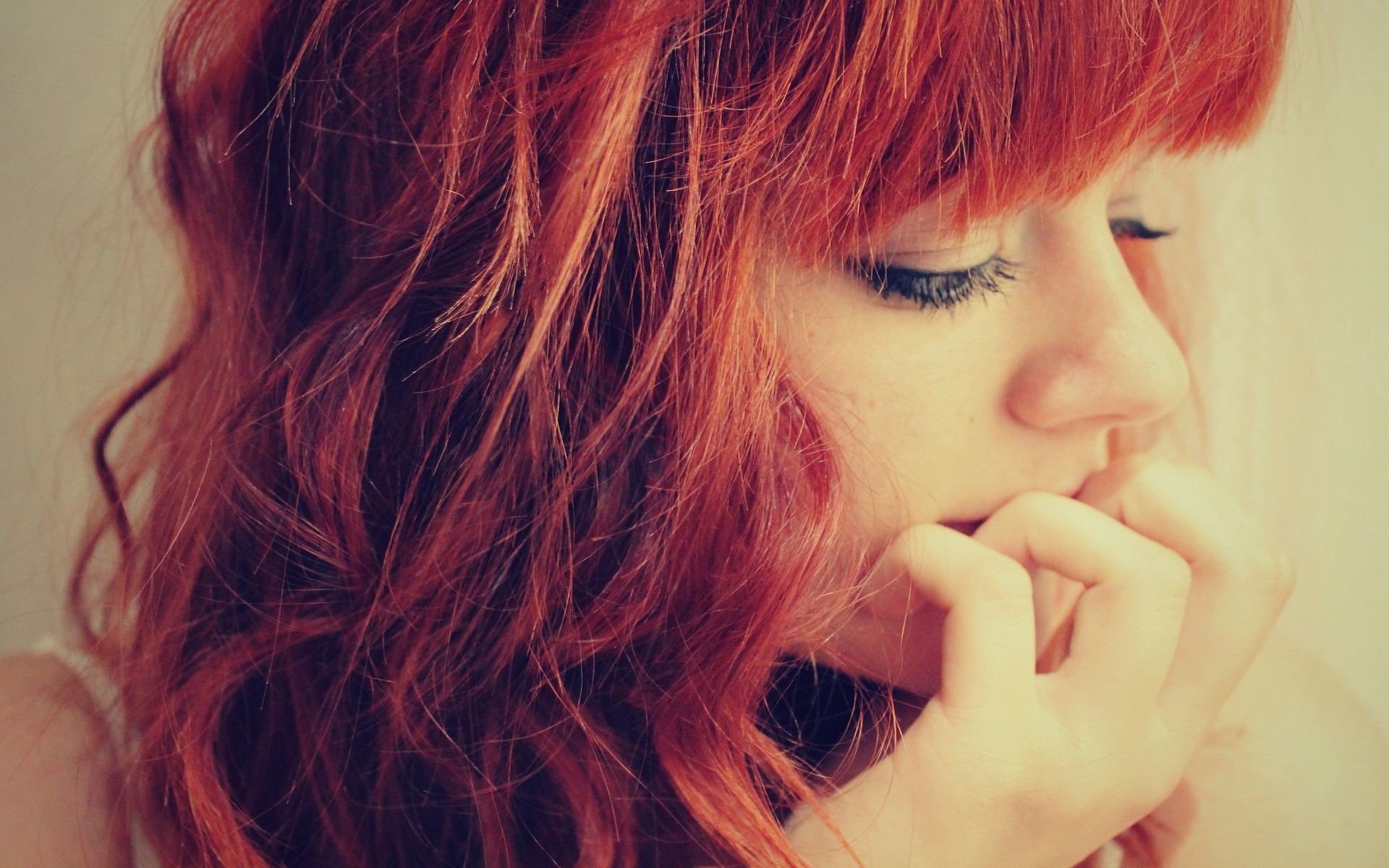 redhead, Women, Face Wallpaper