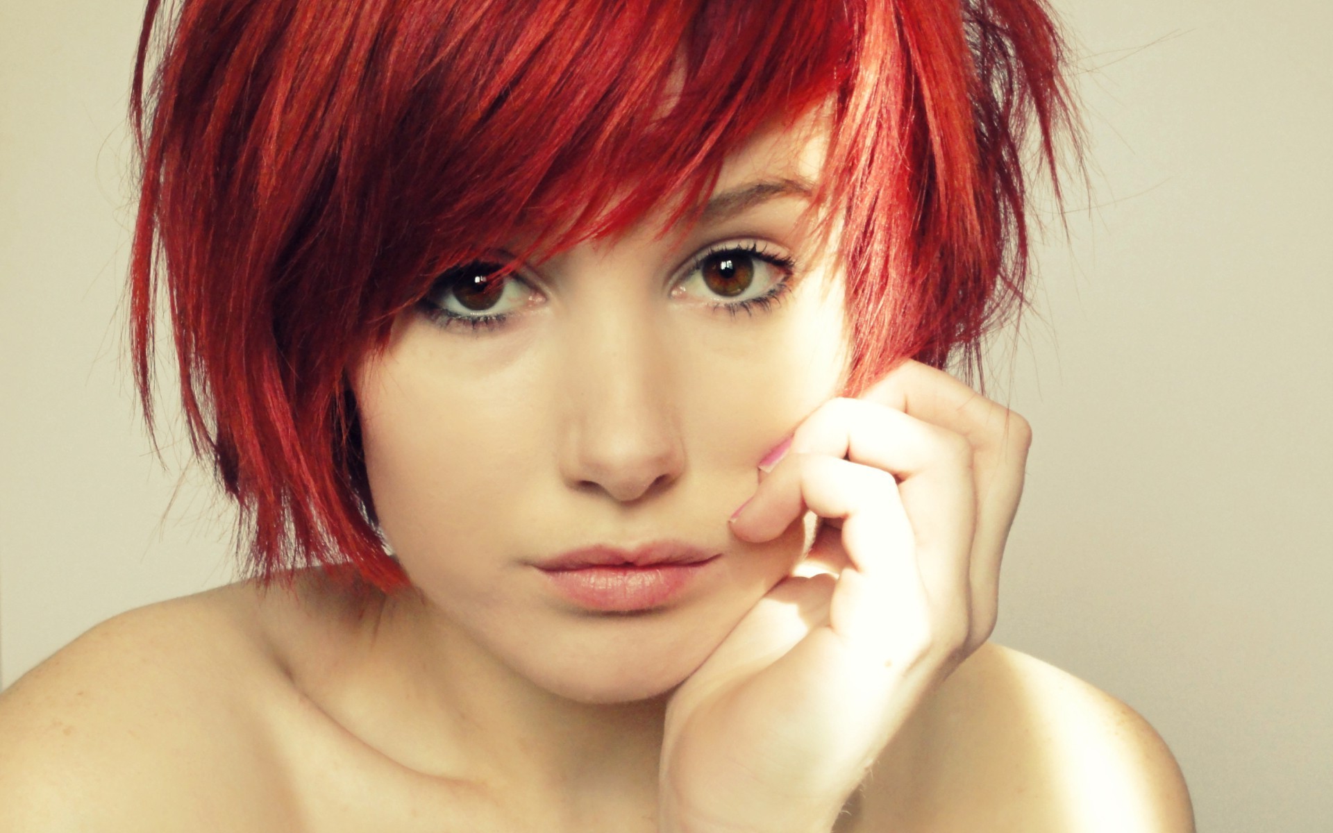 women, Redhead, Brown Eyes, Face, Natural Lighting Wallpaper