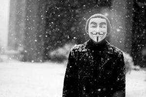 Anonymous, Snow, Guy Fawkes Mask