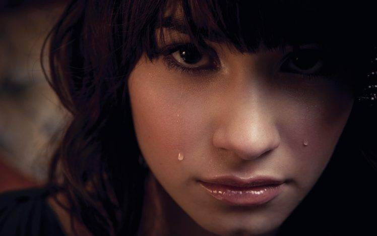 Demi Lovato, Crying, Face HD Wallpaper Desktop Background